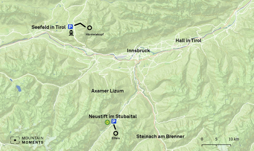 See the locations of Stubaital and Seefeld on the map. Are you a beginner at paragliding or a frequent flyer?