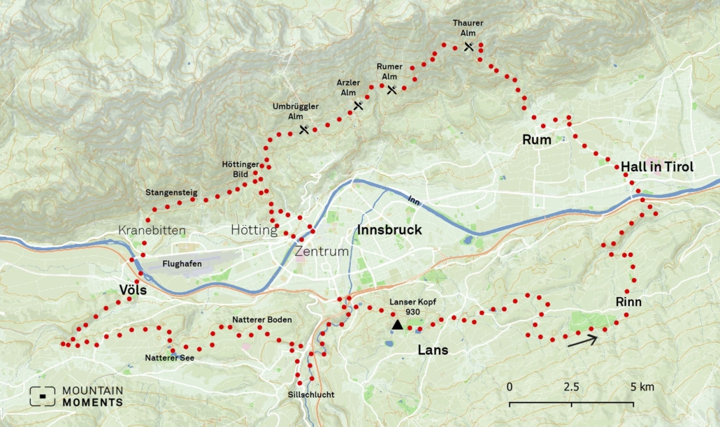 The tour is a unique contrast between city and mountains in one. For mountain runners, it will probably soon become - in this still quite young sport - one of the world's trail run classics. As you can see here, there are plenty of stops.